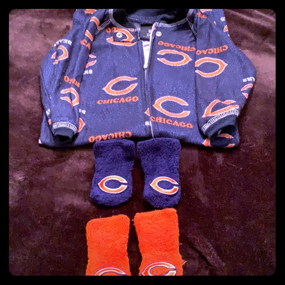 Chicago Bears Warm Onesie with booties